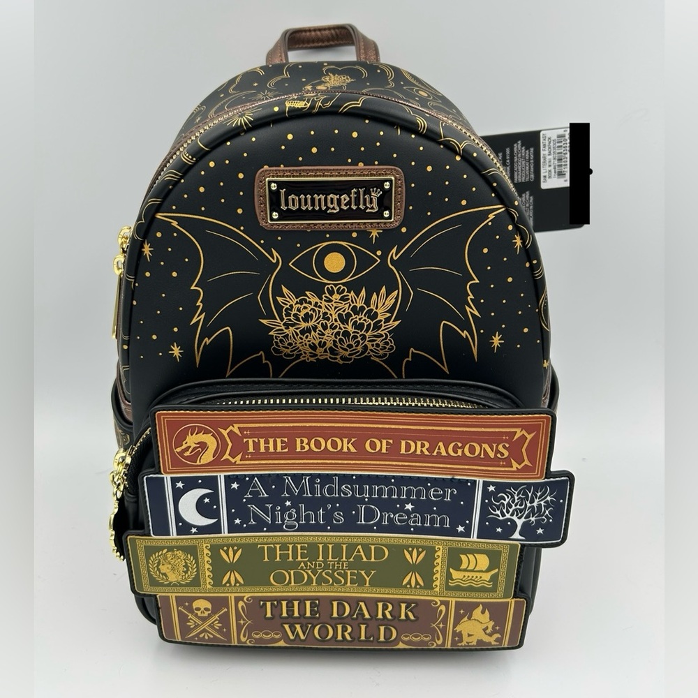 Loungefly Fantasy Books mini backpack NWT